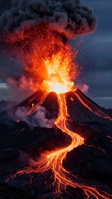 Эпицентр вулканической активности: зрелище мощи природы #вулкан #природа #катастрофа