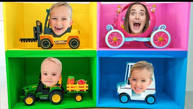 Влад и Ники Четыре цветных гаража челлендж