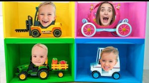 Влад и Ники Четыре цветных гаража челлендж