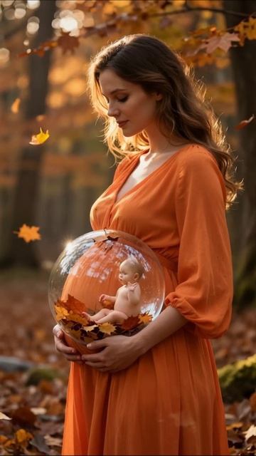 Осеннее волшебство: мама и ребенок в мире мечты #осень #мама #фантазия