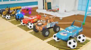 Изучаем геометрические фигуры машинок Маккуин, Монстр-трак, Спек-Мак-трак, Парковочный автомобиль