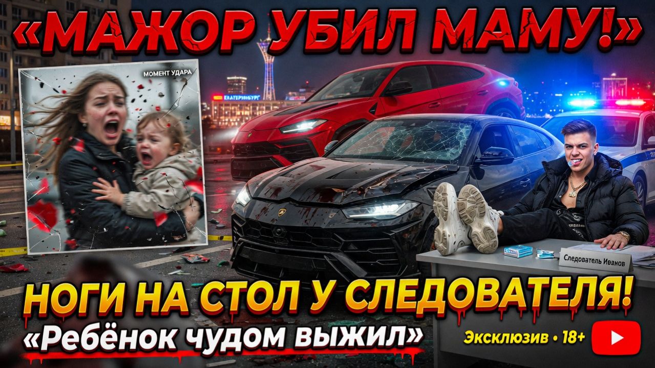 Трагедия в Екатеринбурге мажор на Lamborghini насмерть сбил молодую маму. Ребёнок чудом выжил.