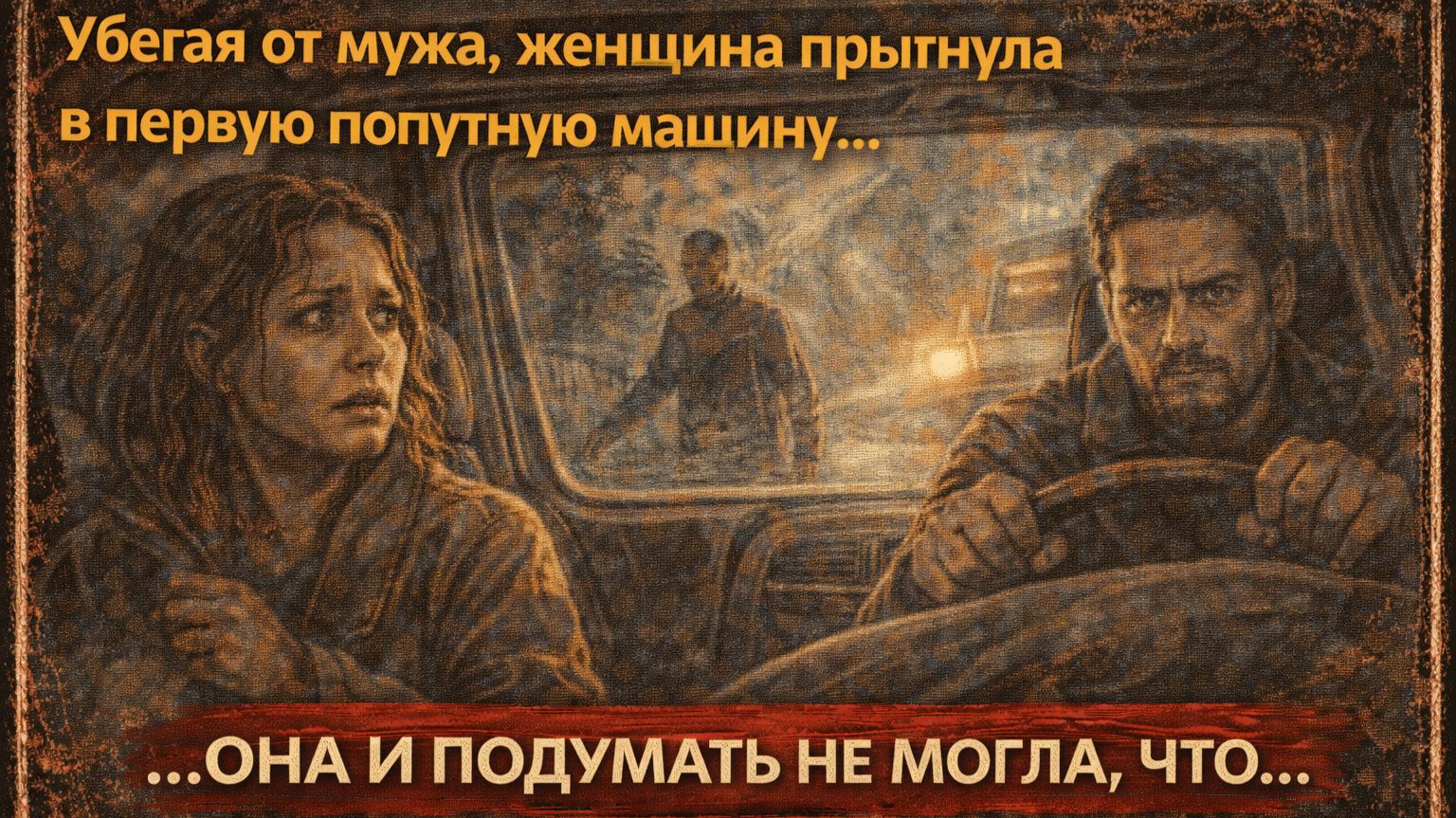 Аудио рассказ: Убегая от мужа, она села в первую машину… Но это стало её ошибкой