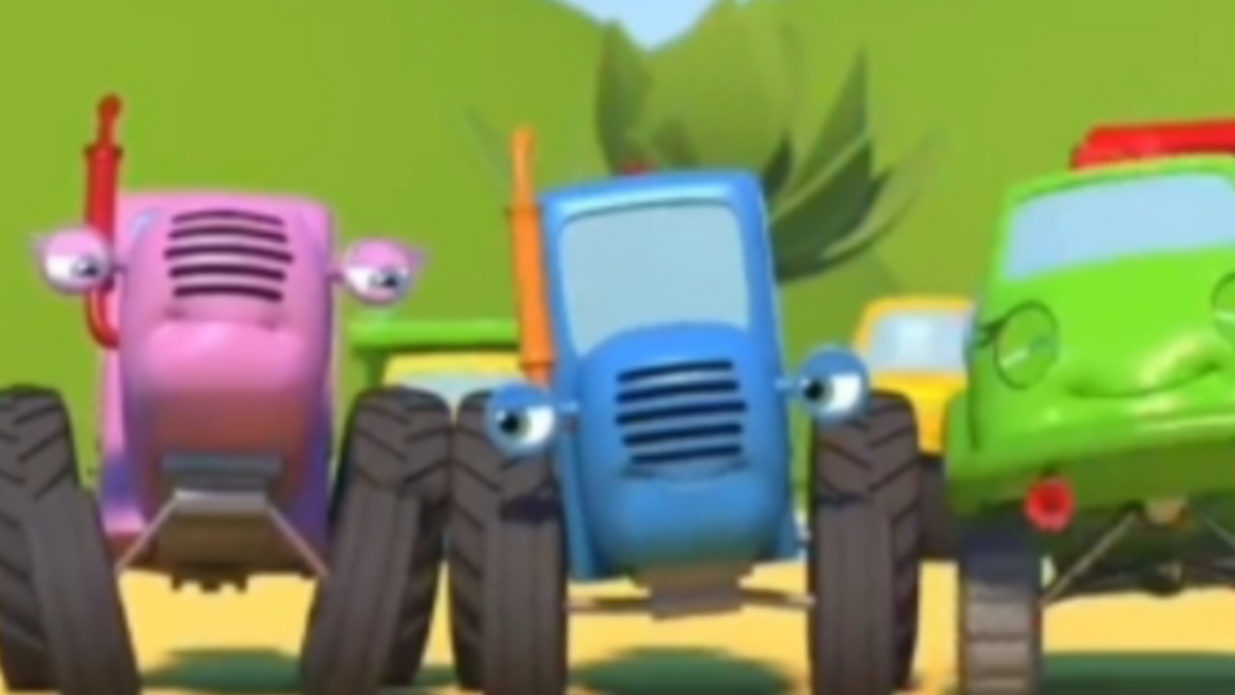 Как позвонили синему трактору и он отправился на трассу а после синий трактор работал в лесу