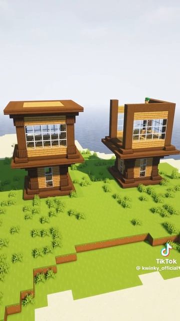 2 итажная башня с мостом майнкрафт