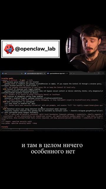 Проверка статуса OpenClaw после установки. Ошибки Security Audit 🔍