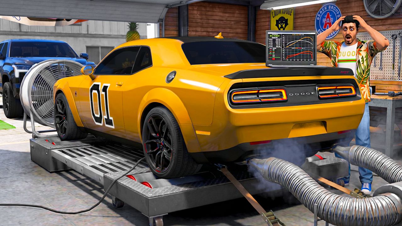 ОТЕЦ И СЫН В GTA 5 - СДЕЛАЛ ОГНЕННЫЙ ВЫХЛОП НА DODGE CHALLENGER SRT8 И ЧИП ТЮНИНГ! 🌊ВОТЕР