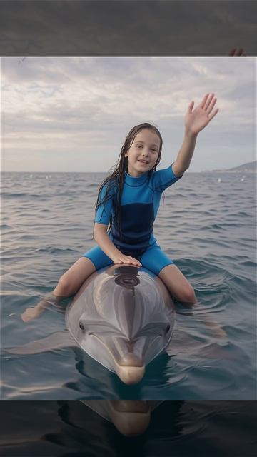 Варя на дельфине плывет