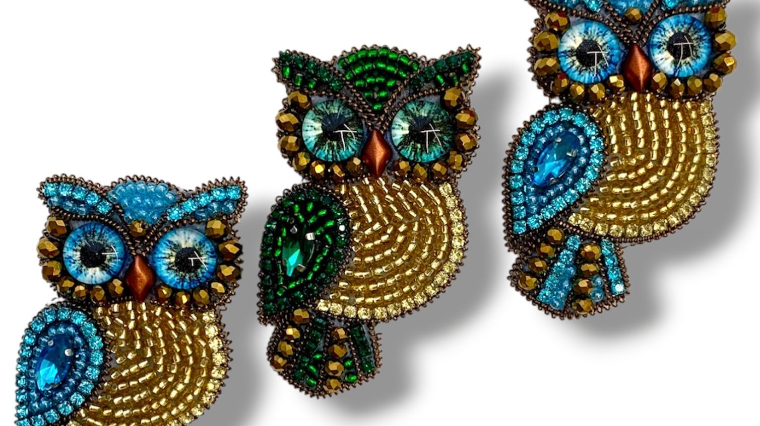 Мастер-класс вышивка броши Сова на магните с набором материалов