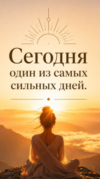 Сегодня один из самых сильных дней.