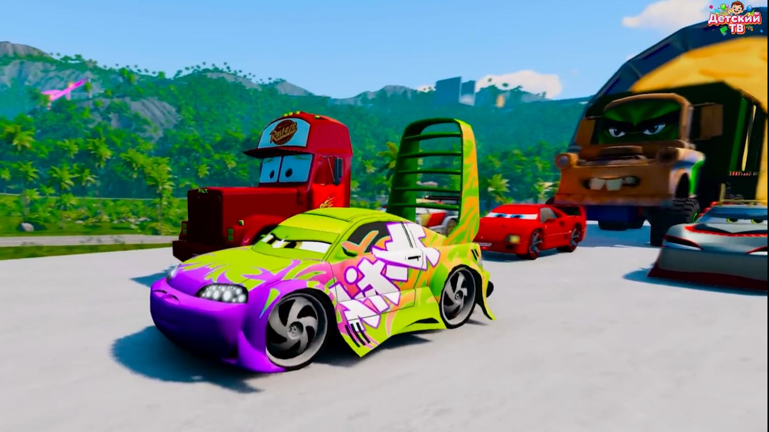 Маккуин и Мэтр прыгают в золотую яму 💰🐉 Что внутри? Тачки для детей