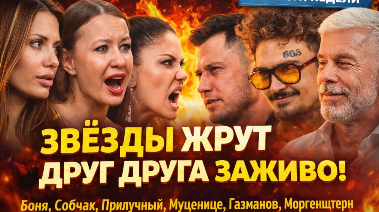 ЗВЁЗДЫ ЖРУТ ДРУГ ДРУГА ЗАЖИВО: Боня, Собчак, Прилучный, Муцениеце, Газманов, Моргенштерн. Новости