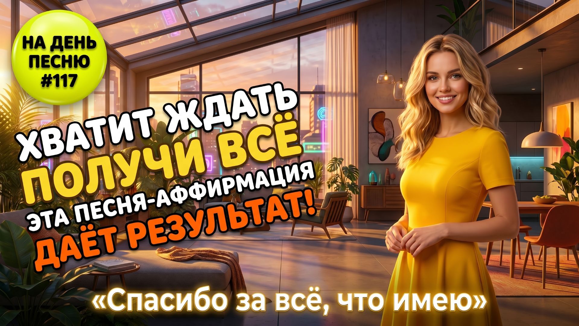 НА ДЕНЬ ПЕСНЮ #117 | Мощная ПЕСНЯ-АФФИРМАЦИЯ на Благодарность и Изобилие 