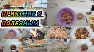 УБИРАЮ УЧАСТОК. ЖАРЮ ШАШЛЫК. МАРУСЯ СО МНОЙ