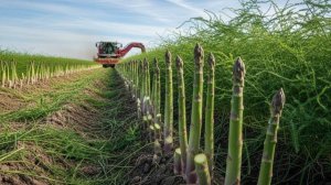 Как в США выращивают большой урожай спаржи. Сбор и переработка.