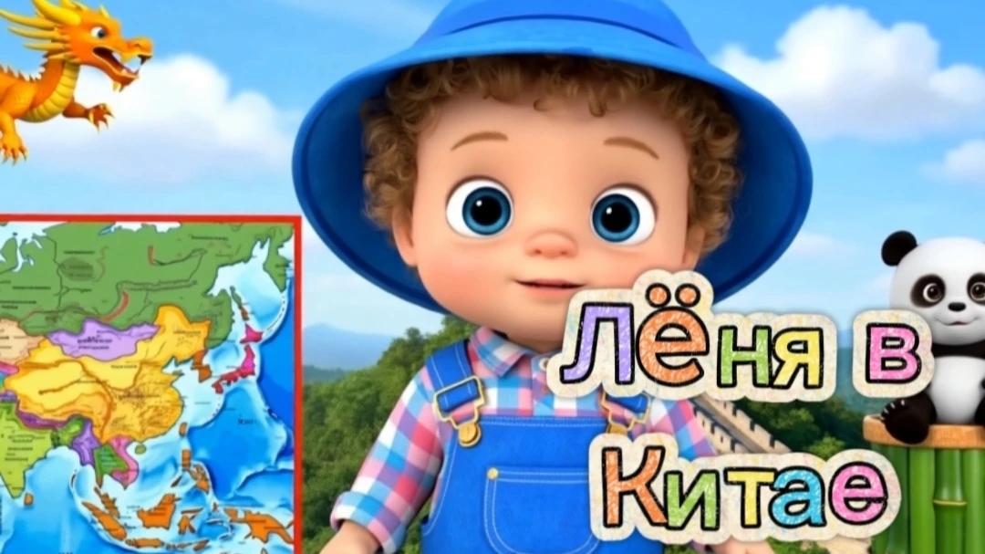 🏯🐼🐉ЛЁНЯ В КИТАЕ | Учим: Великая Китайская стена, панда, дракон #мультик #китай #развивашки #дети