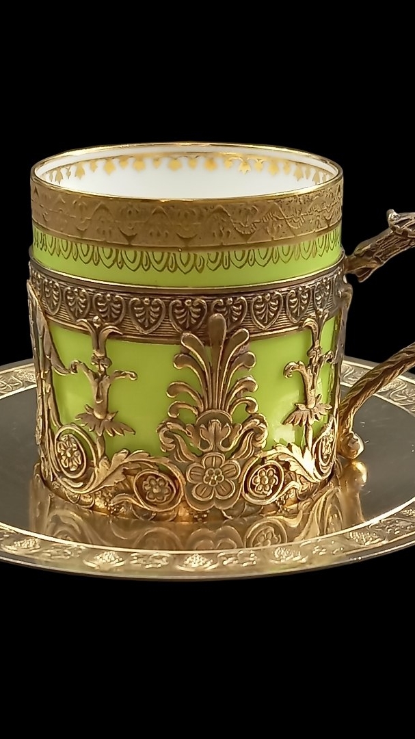 Кофейная пара фарфор в серебре 1894-1930 гг. / 134269.