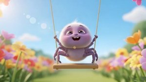 Милый мультфильм 2026. Смеющийся паук на качелях
