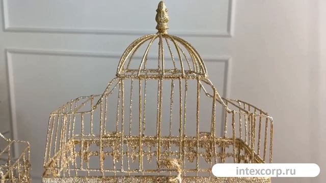 Набор декоративных птичьих клеток ДУЭТ 'ШАЙНИ', металл, 30-37 см, 2 шт., 1084204