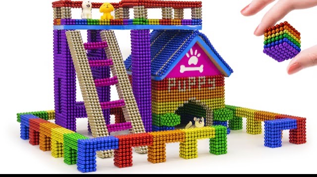 Челендж: строим уличную лестницу для будки из магнитных шариков | ASMR-видео