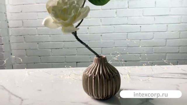 Керамическая ваза ЛОГОРАМЕНТО округлая, светло-коричневая, 12 см, 2017537-1