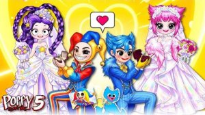 ПОППИ ПЛЕЙТАЙМ: СВАДЕБНОЕ ПРЕОБРАЖЕНИЕ! ХАНТРИКС И САЯ БОЙЗ | DIY БУМАЖНЫЕ КУКЛЫ