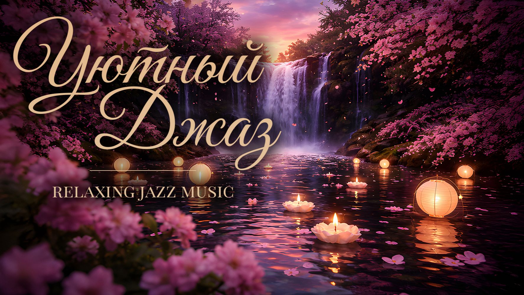 СПОКОЙНАЯ МУЗЫКА • Успокаивающий джаз 3 часов • Водопад • Музыка для настроения • Фоновое видео