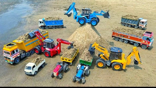 😍Погрузчик JCB 5CX для песка BharatBenz Truck Swaraj с тягачом-самосвалом? Jcb Ki Khudai