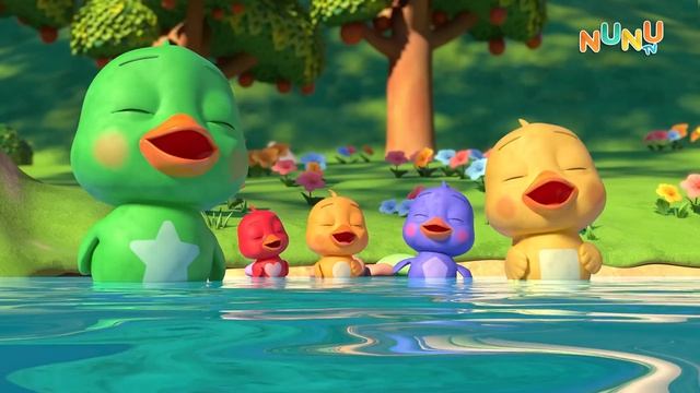 🍿 Five Little Ducks | Animals For Kids | NuNu Tv Nursery Rhymes & Kids Songs