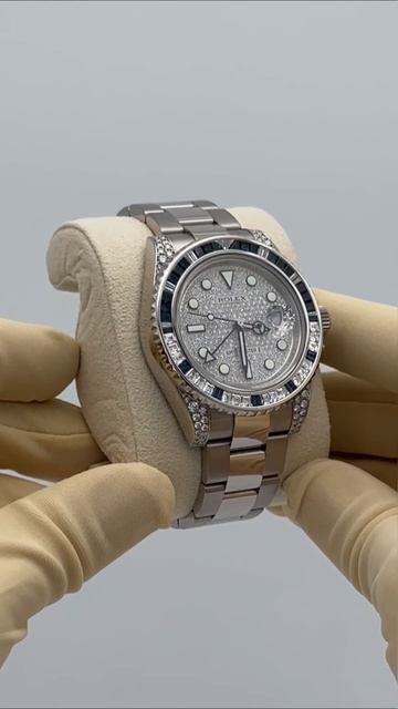 Rolex  GMT-Master II 40mm White Gold 116759SA Pave