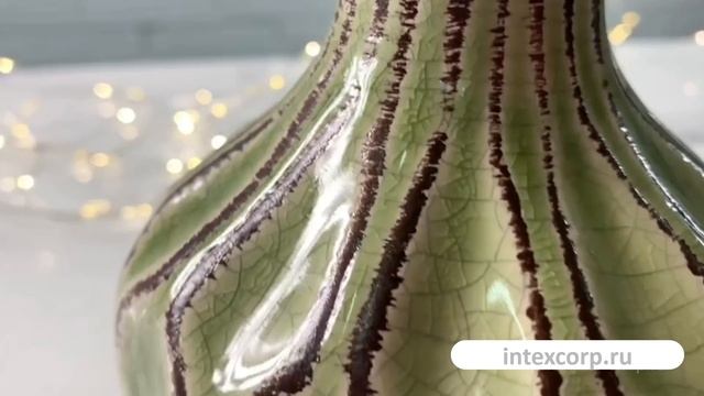 Керамическая ваза ЛОГОРАМЕНТО округлая, светло-салатовая, 12 см, 2017537-3