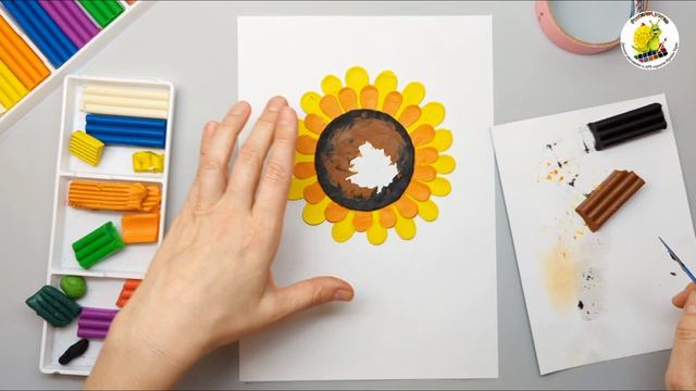 Как нарисовать пластилином подсолнух очень просто| видео для детей 5+ | лепить пластилином