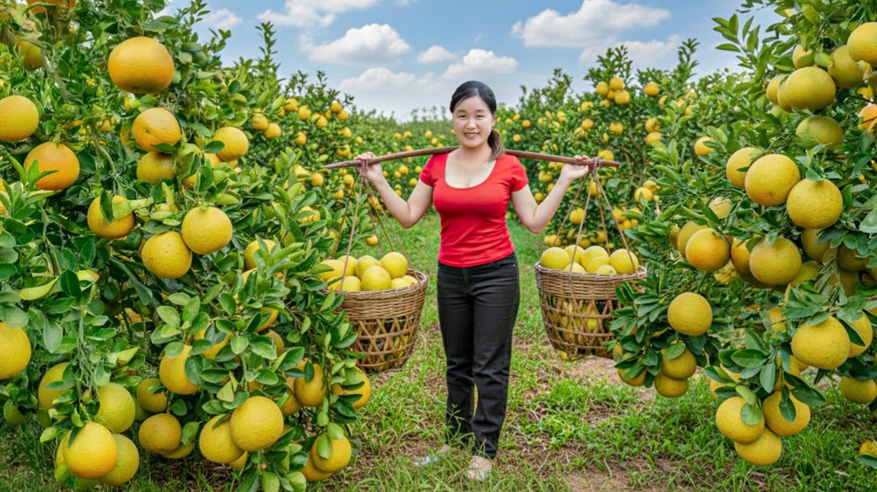 Сбор урожая с гигантского сада Памело, весом более 1000 кг. Продаем — Elli Life