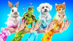 Я спасла животных 4 стихии! Огонь, Вода, Земля и Воздух!