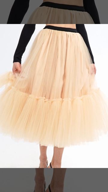 бежевая нюдовая юбка волан из фатина Victoria Ziminskaya