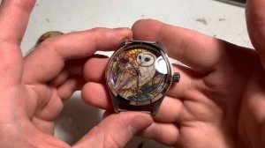 Дмитрий Бродниковский-часы Ракета-Jaquet Droz Филин эмаль сапфир+сталь