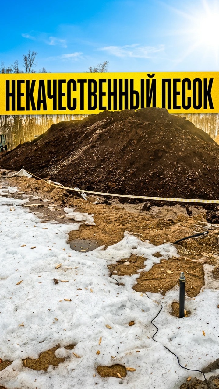 Плохое качество песка на участке