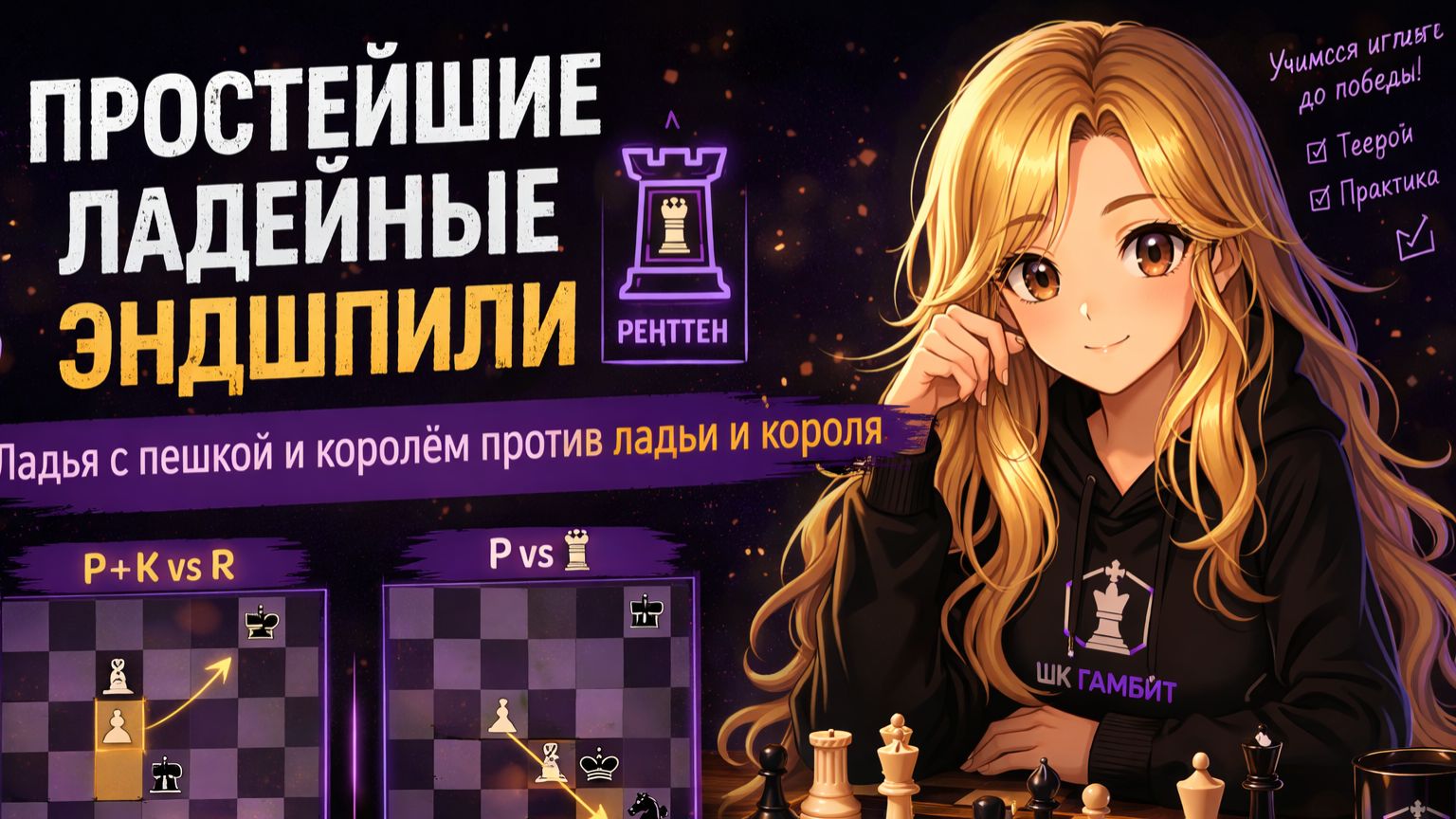 Простейшие ладейные эндшпили: ладья и пешка против ладьи ♟️