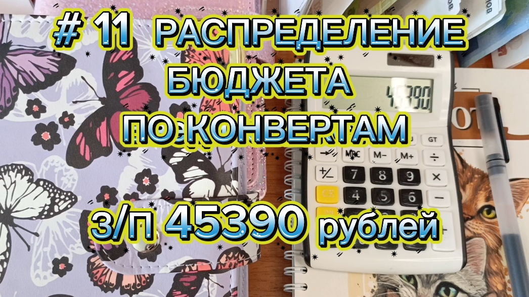 # 11 РАСПРЕДЕЛЕНИЕ БЮДЖЕТА ПО КОНВЕРТАМ, З/П 45390 рублей