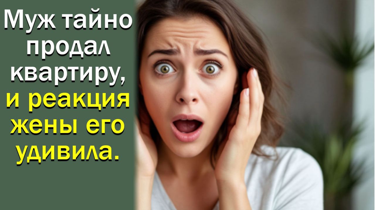 Муж тайно продал квартиру, и реакция жены его удивила