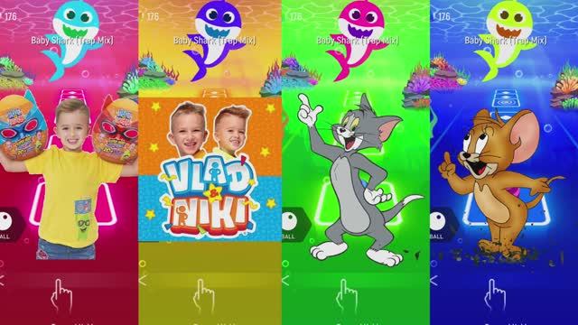 Том и Джерри против Влада и Ники! 🐱🐭 Эпичная битва Tiles Hop под Coffin Dance