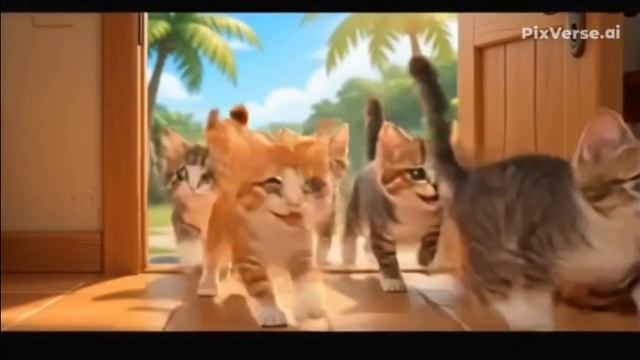 Три кота и море приключения но это сделал Pixverse 1-4