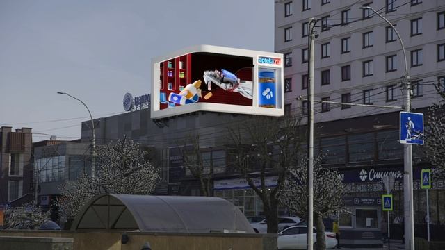 CG-контент на медиафасад C эффектом 3D для Аптека.ру