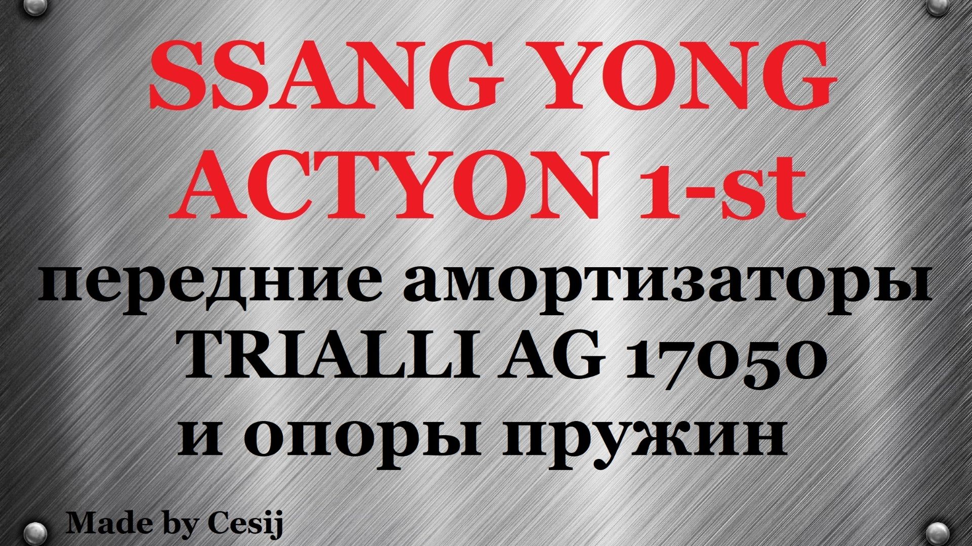 Ssang Yong Actyon 1, Sports, Kyron. Передние амортизаторы и опоры пружин.