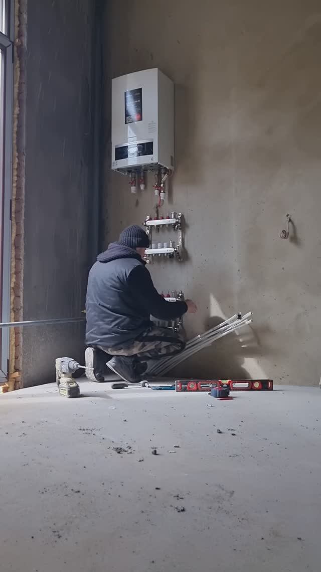 Монтаж коллектора отопления и теплого пола...