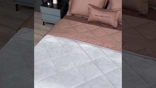 Комплект постельного белья с одеялом Сатин Вельвет Премиум «Терракотовый закат»