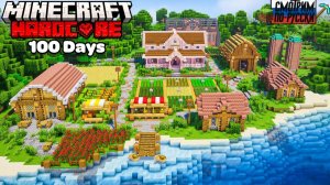 Я ВЫЖИЛА 100 ДНЕЙ И ПОСТРОИЛА УЛЬТИМАТИВНУЮ ФЕРМУ В ХАРДКОРЕ МАЙНКРАФТА… 😨🌾 l СМОТРИМ ПО-РУССКИ