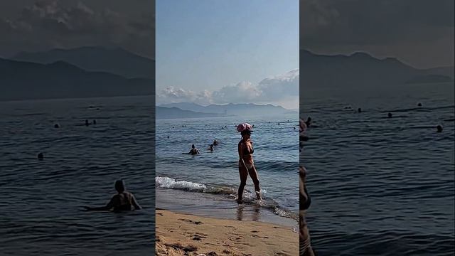Вьетнам Нячанг сегодня 6 утра +28 жизнь ранним утром набережная пляж море