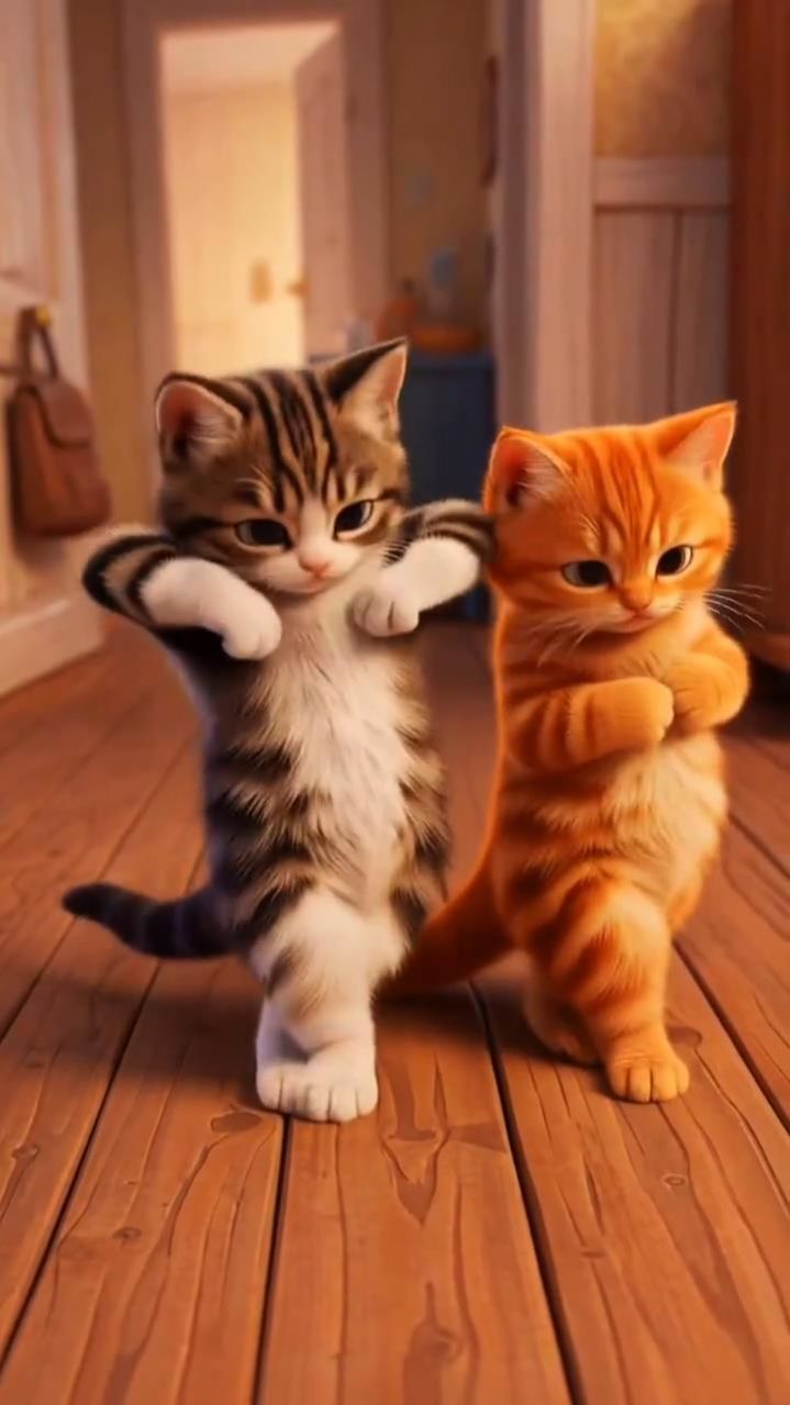 🐱🔥 Нейровидео: «Котята лихо зажигают под ритмичную музыку»