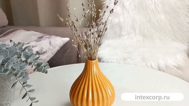 Керамическая ваза ТОРРЭ желтая, 13 см, 1021209-3